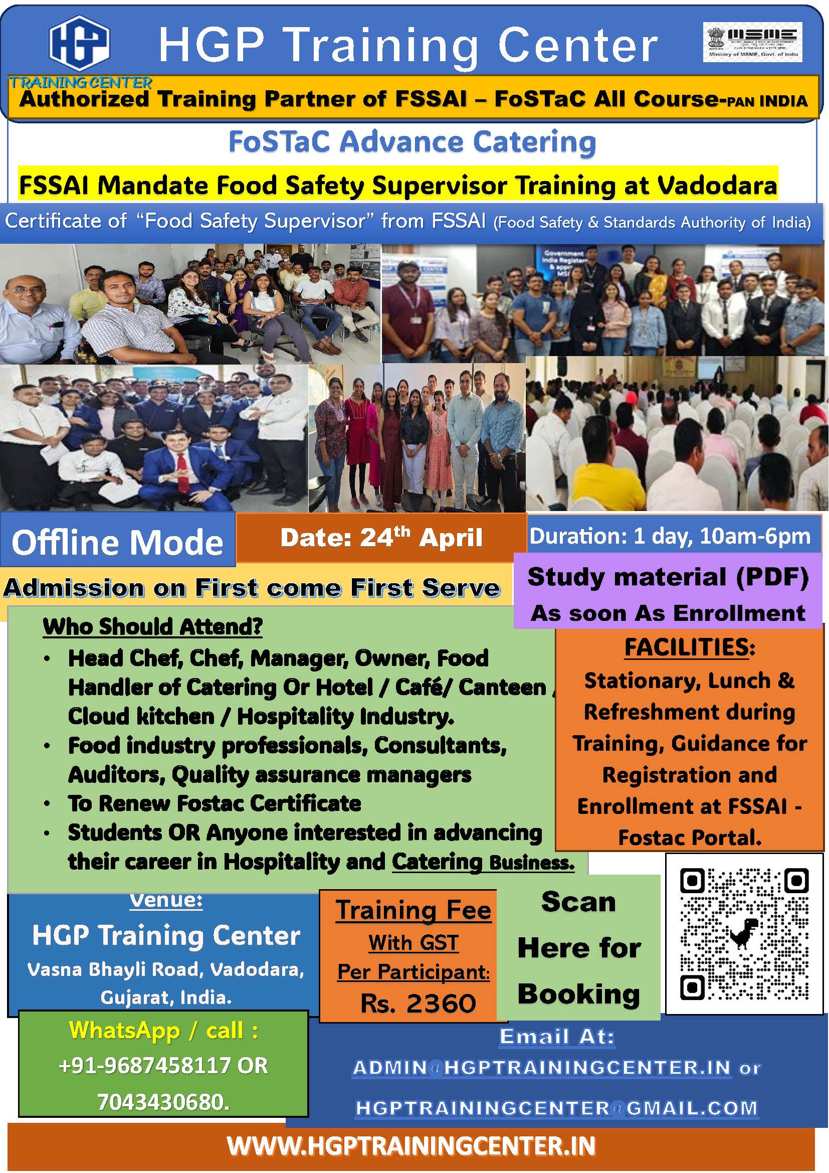 Fostac Advance Catering Training – Trainer : Hemlatta – FSSAI TOT Certified Trainer for Fostac Advance Catering and Basic Catering